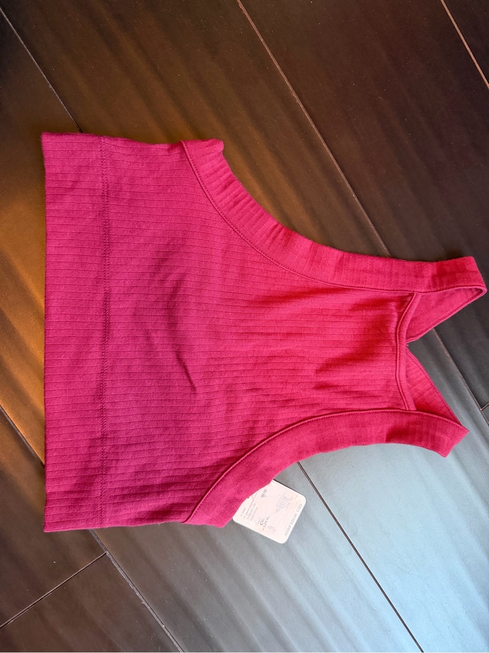 Nwt Free People Ribbed Crop Tank - berry pink small